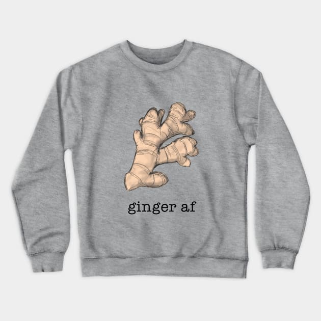 Ginger AF Illustration of gingerroot Crewneck Sweatshirt by KristopherBel